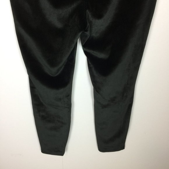 NANETTE LEPORE Skinny Pants Sz L Womans Black Velvety Corduroy Pull-On High Rise - Picture 8 of 15